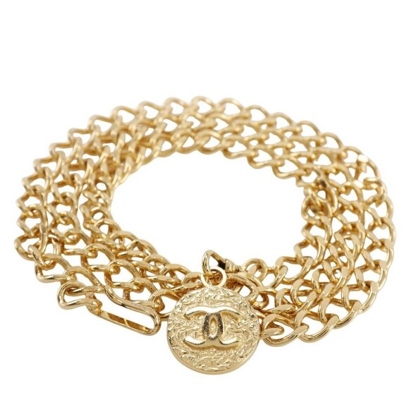 CHANEL Chain belt belt COCO Mark Plated Gold Women - Picture 1 of 9